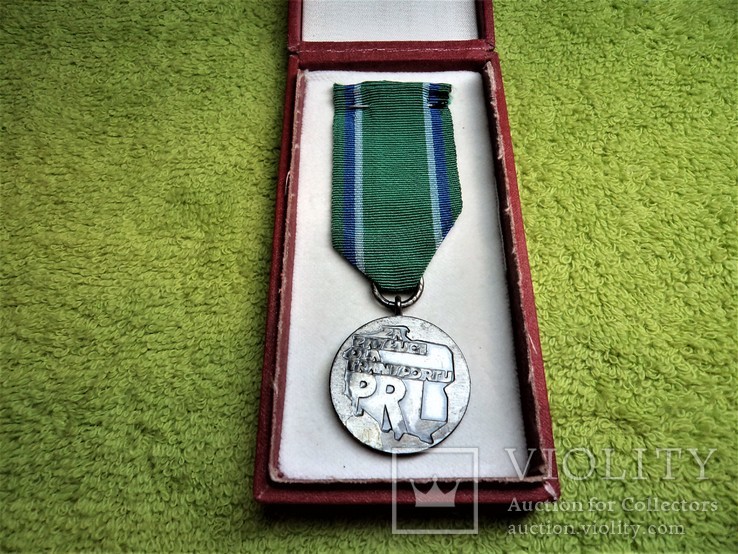 Польша. Медаль за заслуги на транспорте 2 степени. в коробке, фото №2