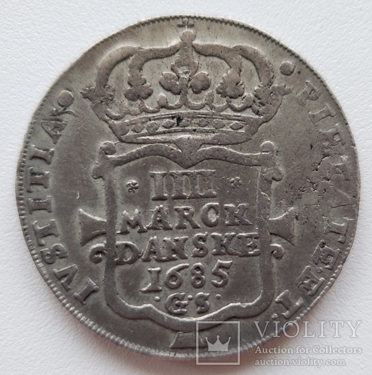 Дания 4 марки (крона) 1685, фото №2