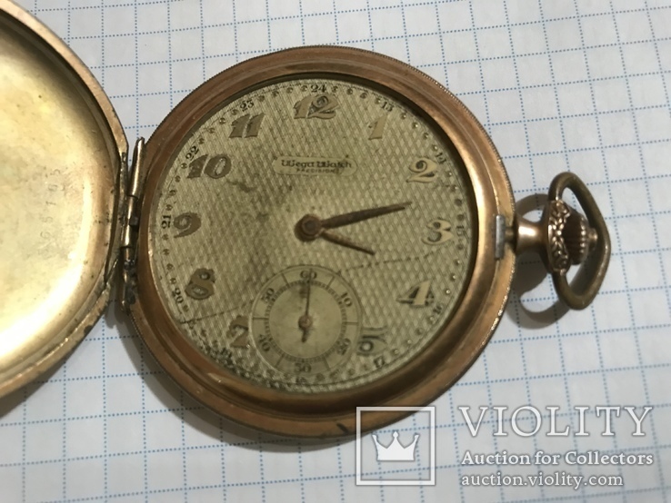 Часы карманные старинные Wega в позолоте, фото №3