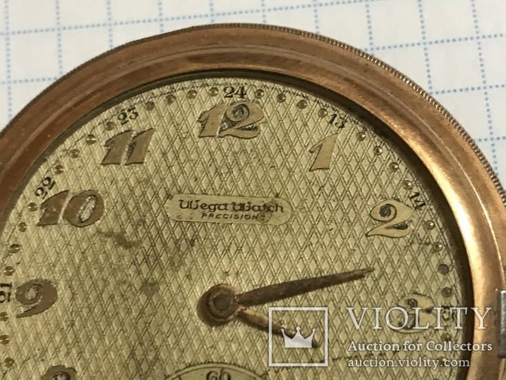 Часы карманные старинные Wega в позолоте, фото №4