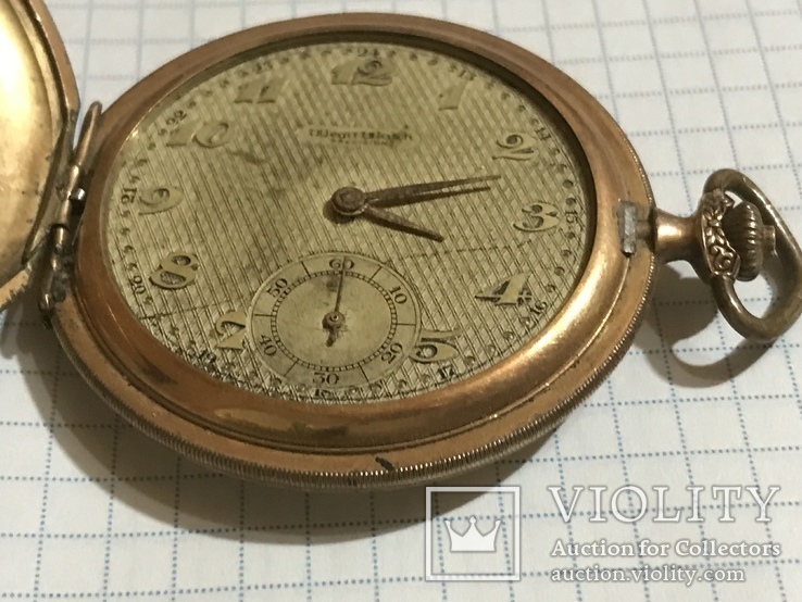 Часы карманные старинные Wega в позолоте, фото №6