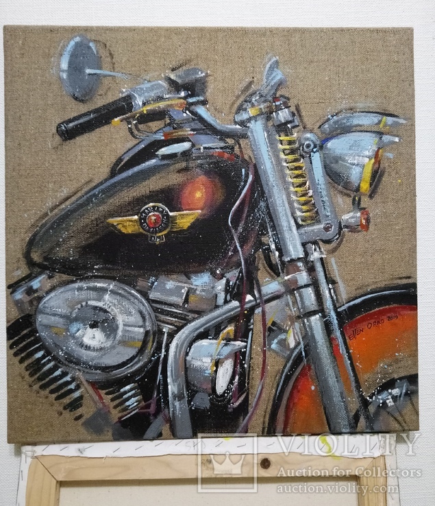 Картина «Harley-Davidson». Художник Ellen ORRO. джут/акрил. 50х50, 2019 г., фото №5