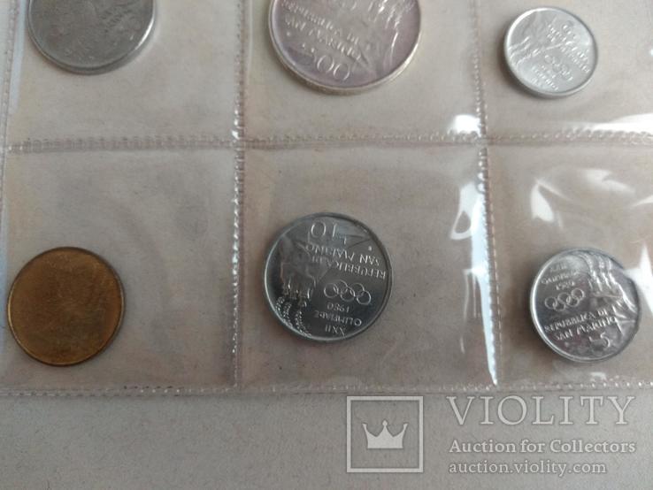 Набор монет Сан-Марино 1980 год,500 лир-серебро,200,100,50,20,10,5,2,1 лира, фото №5