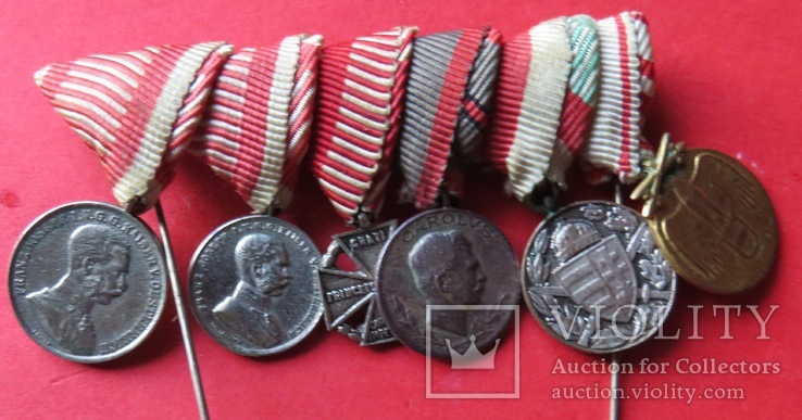 Шпанга  ПМВ из 6 наград в миниатюре 1914-1918г.г.,Австро- Венгрия., фото №2
