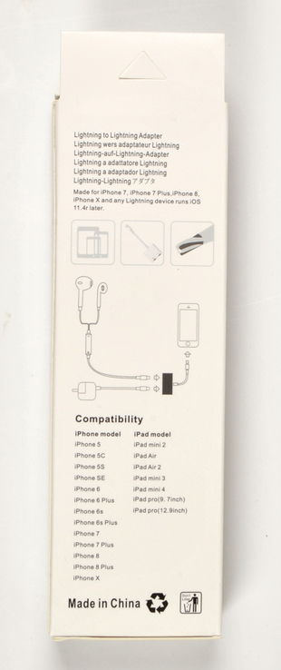 Переходник тройник адаптер для наушников и зарядки iPhone 8 pin, фото №3
