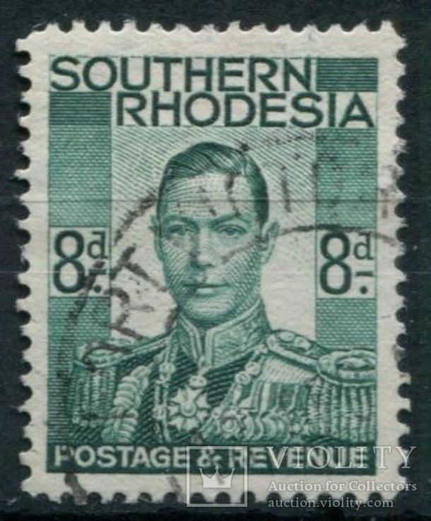 1937 Великобритания Колонии Южная Родезия Георг VI 8р, фото №2