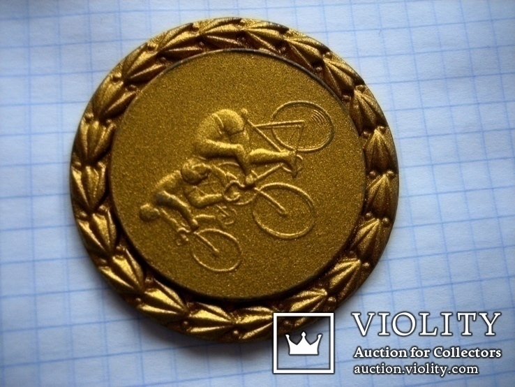 Стара спортивна медаль -  велоспорт, фото №3