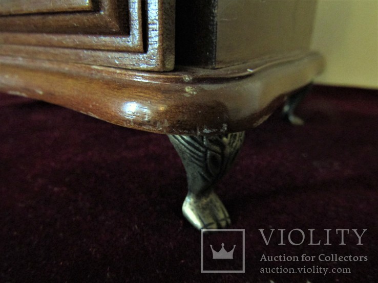 Шкатулка ларец в виде мини комода с зеркалом для хранения ювелирных украшений, фото №4