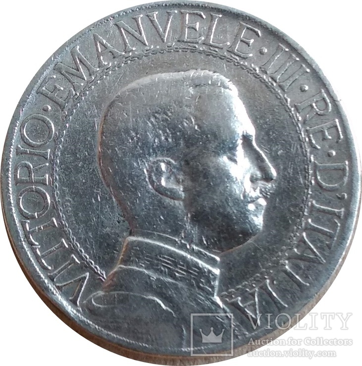 Италия 1 лира 1912,серебро ,С240, фото №2