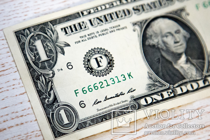 Дьявольский доллар № "666" - One USA dollar 2013, фото №2