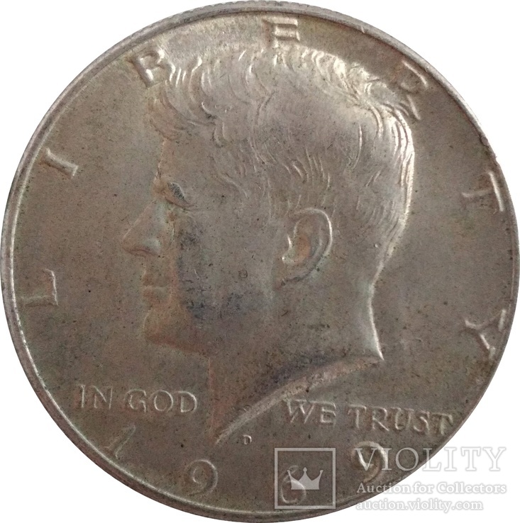 США ½ доллара, 1969 Kennedy Half Dollar,серебро,С252, фото №2