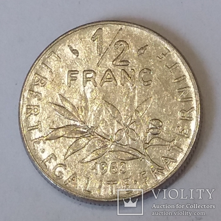 Франція ½ франка, 1983, фото №2