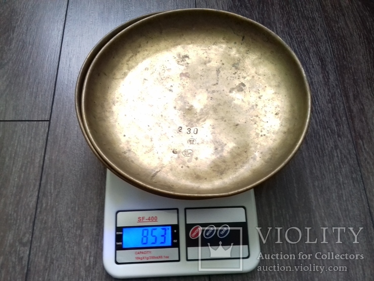Тарелки для весов на 10 кг! Пара, клейма, d 24.5 см (853гр), фото №5