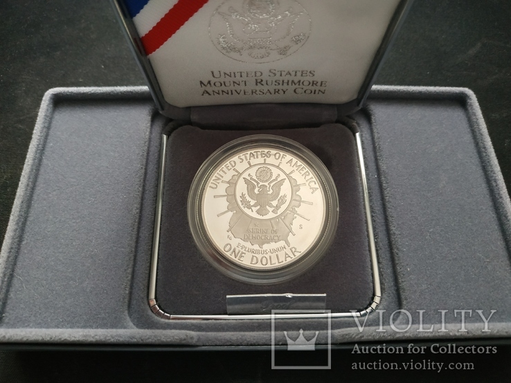США 1 доллар 1991 ПРУФ серебро Гора Рашмор, фото №3
