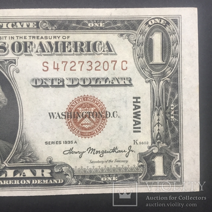 1 $ США «Гавайи» 1935 UNC, фото №4