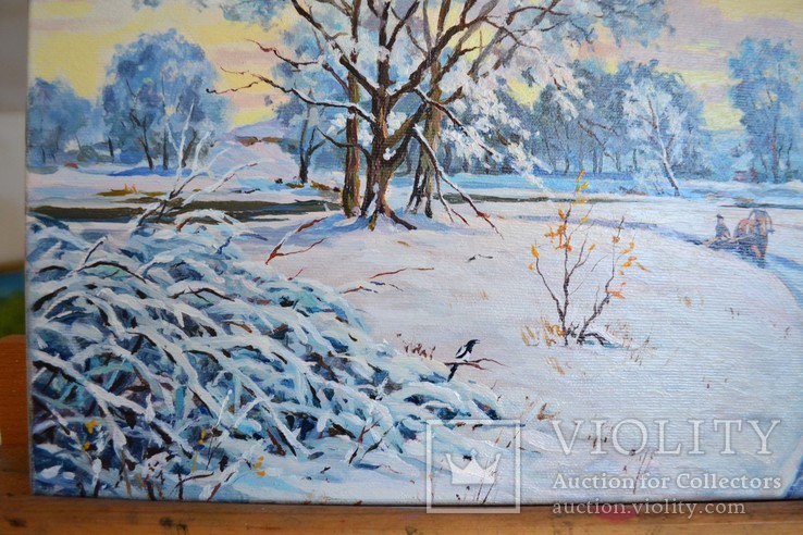 "Зима", полотно, олія, 35х50 см, фото №4