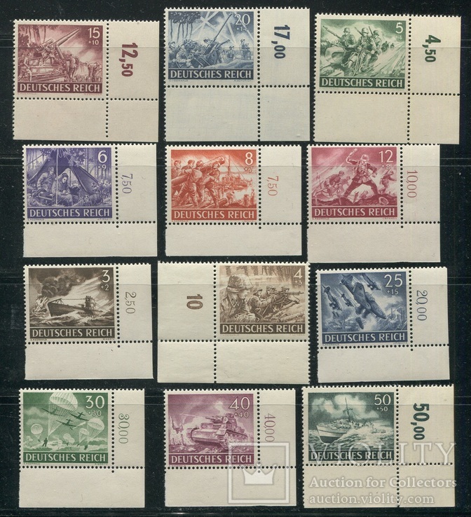 1943  Рейх  Вермахт полная серия MNH угловые поля, фото №2