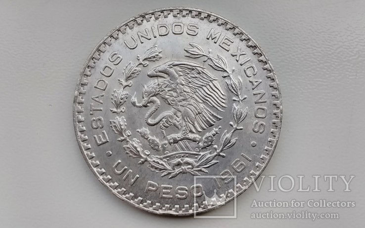 1 песо Мексика.1961 г., фото №3