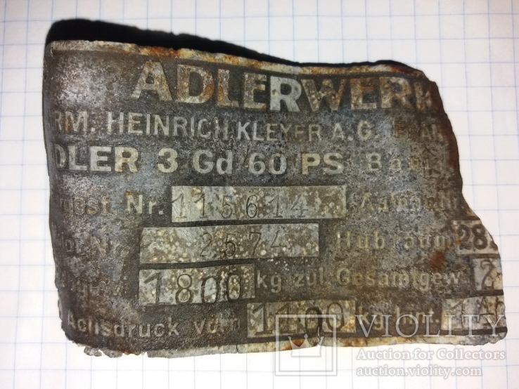 Шильдик автомобиля Adler 3Gd, фото №2