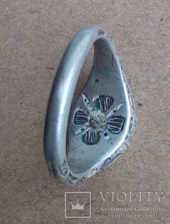 Перстень казацкий серебряный 17 век., фото №3