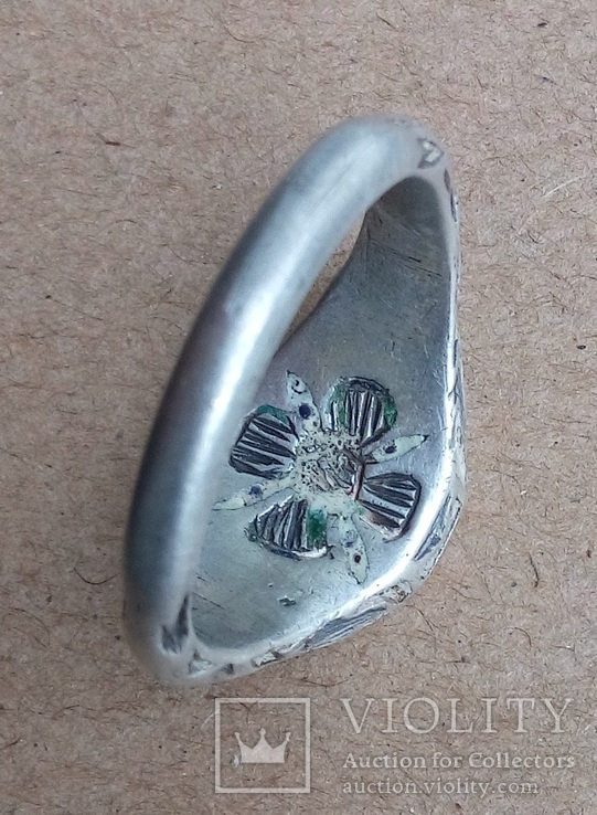 Перстень казацкий серебряный 17 век., фото №4