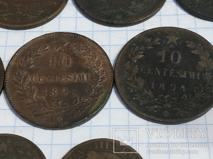 Франция 5 сантимов и 10 сантимов 1862-1894 гг. 11 монет, фото №12