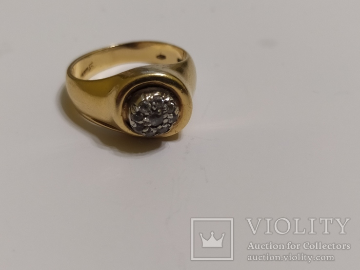 Кольцо з діамантами 750 проба, фото №2
