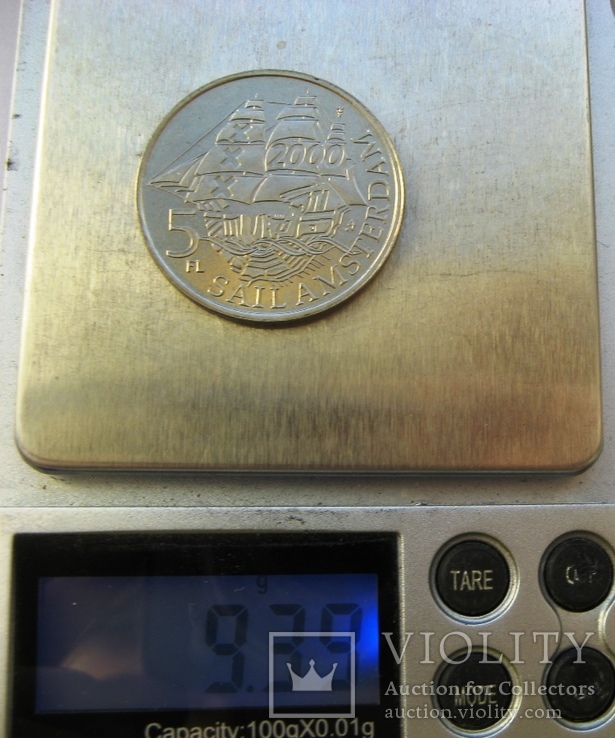 Нидерланды, г. AMSTERDAM -Регата, 5 florin 2000 PROOF, фото №5