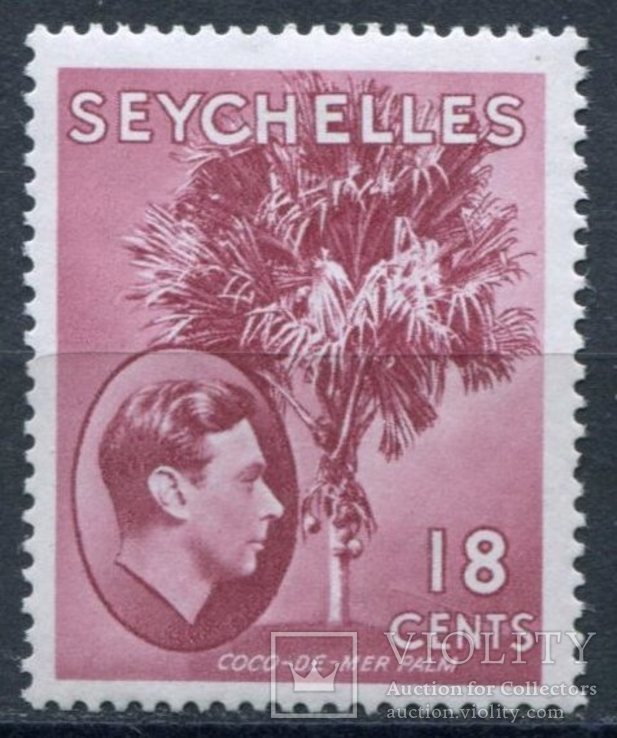 1942 Великобритания колонии Сейшельские острова Георг VI 18c, фото №2