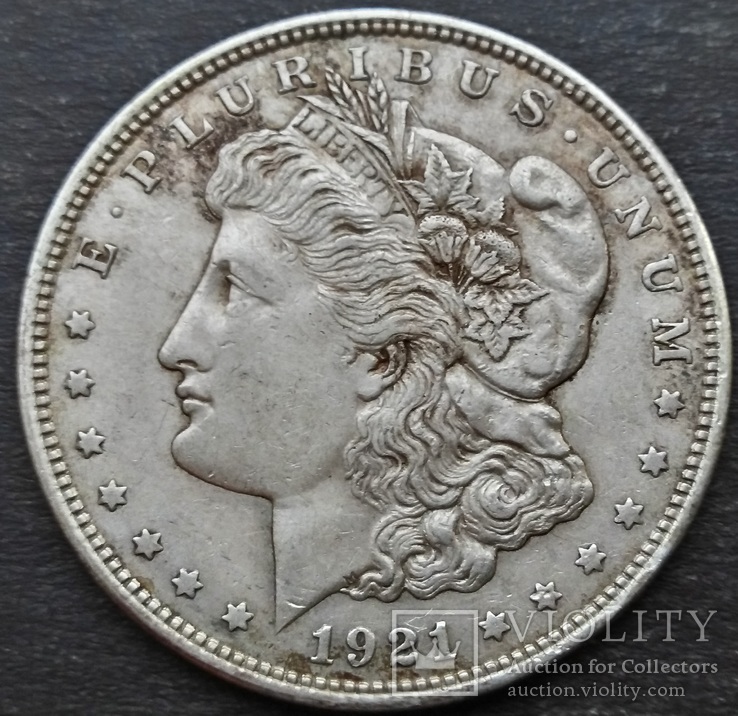 1 Доллар 1921 год . Морган. Серебро., фото №6