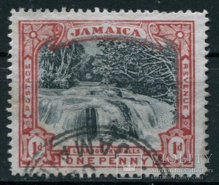 1901 Великобритания Колонии Ямайка Водопад 1р, фото №2