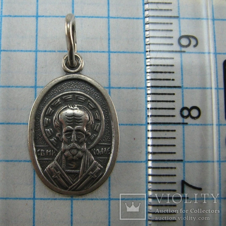 Серебряный Кулон Подвеска Святой Николай Чудотворец 925 проба Серебро 863, фото №3