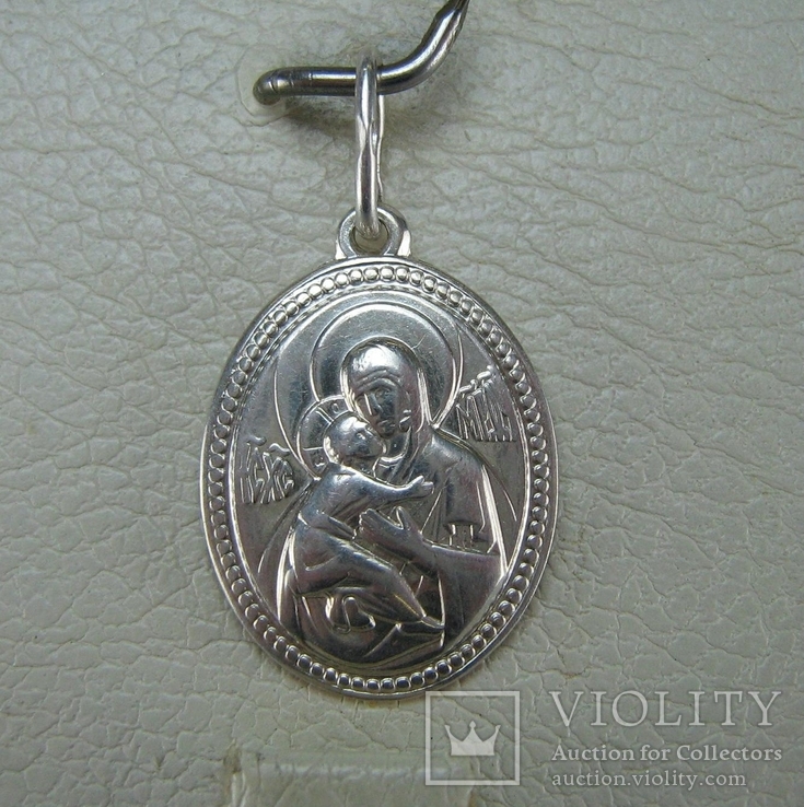 Серебряный Кулон Иконка Пресвятая Богородица Владимирская Умиление 925 проба Серебро 861, фото №2