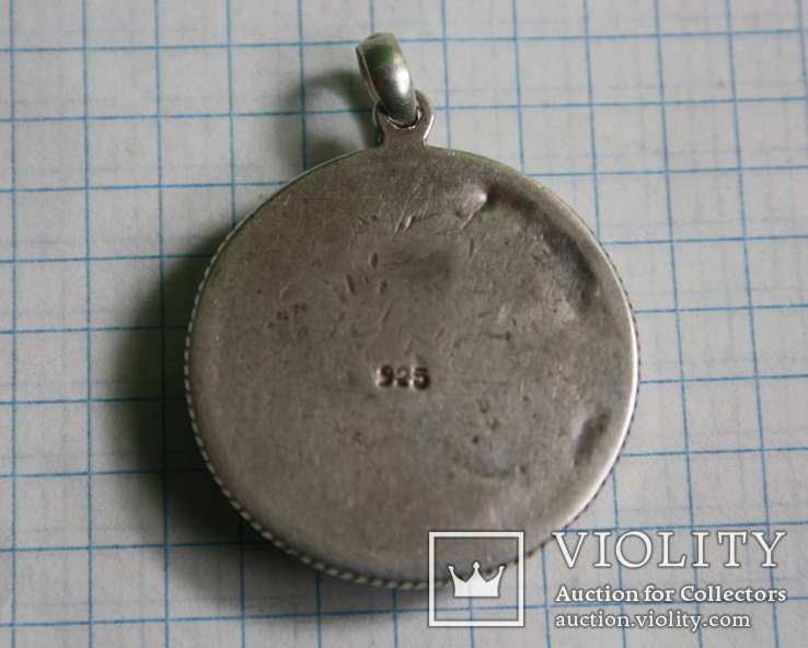 Символ ОМ  серебро , камни, фото №4