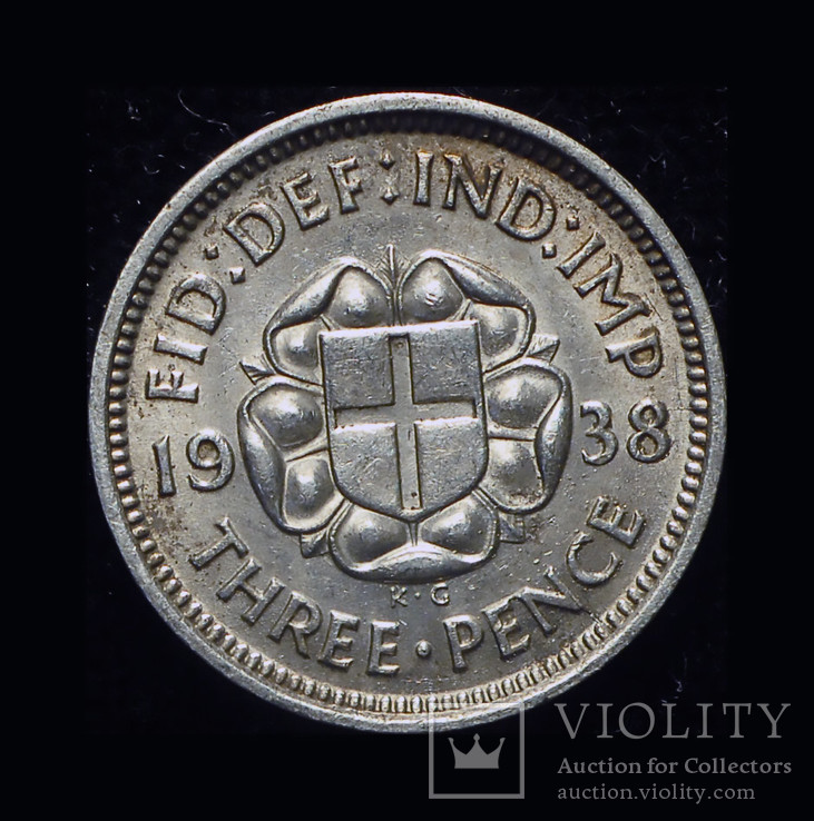 Великобритания 3 пенса 1938  Unc серебро, фото №3