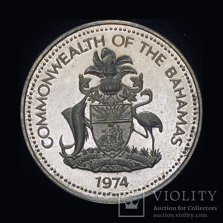 Багамские острова 5 центов 1974 пруф, фото №3