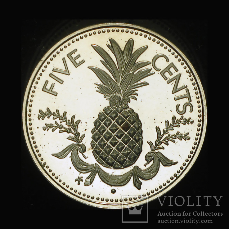 Багамские острова 5 центов 1974 пруф, фото №2
