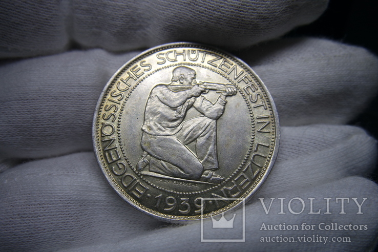 5 франков 1939 года, "Стрелковые", Швейцария, фото №4