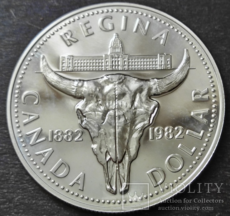 1 Доллар 1982 год, Канада, 100 лет городу Реджайна, серебро