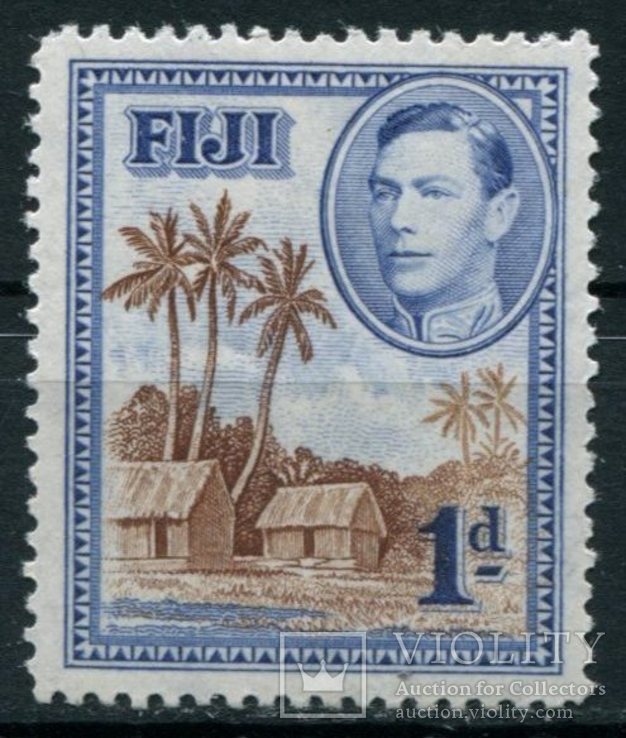 1938 Великобритания колонии Фиджи Георг VI 1р, фото №2