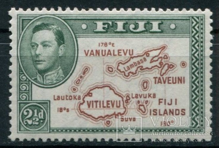 1942 Великобритания колонии Фиджи Георг VI 2,1/2р перф 13,1/2