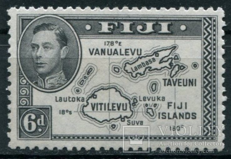 1947 Великобритания колонии Фиджи Георг VI 6р перф 12
