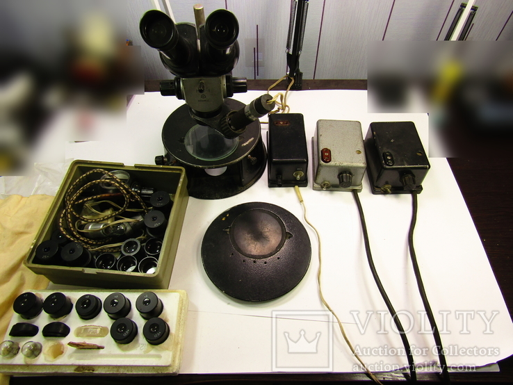 Микроскоп МБС-1 с запчастями, линзами и пр., фото №2
