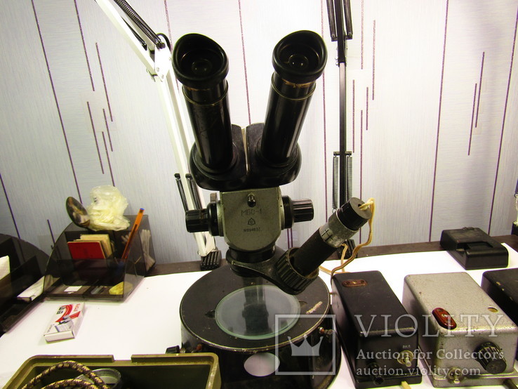 Микроскоп МБС-1 с запчастями, линзами и пр., фото №3