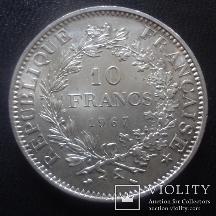 10 франков 1967 Франция   серебро    (3.4.8)~, фото №2