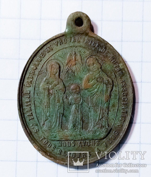 Французкий католический медальон начало 20 века