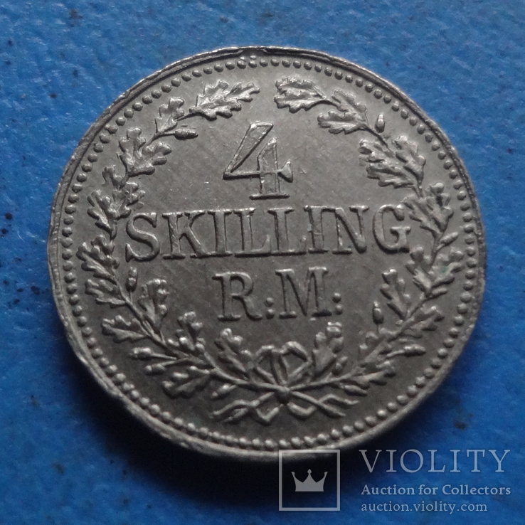 4  скиллинга 1870  жетон 23 января    (5.5.1)~, фото №2
