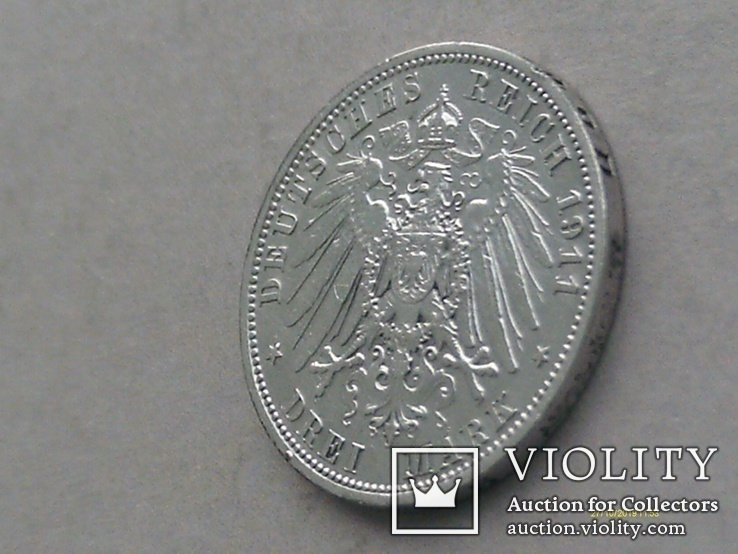 3 марки 1911 А. Вільгельм ІІ. Прусія., фото №7