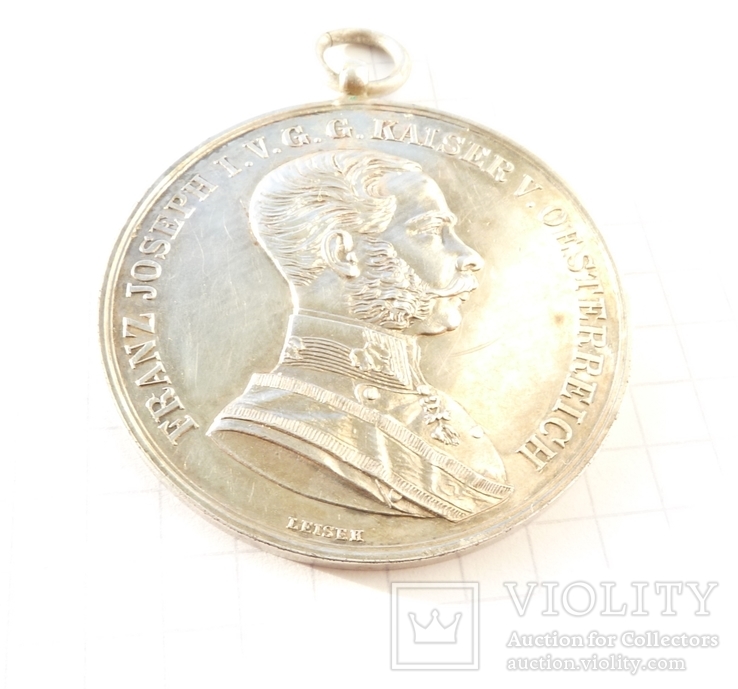 Медаль За Храбрость ("Der Tapferkeit"), большая. Австро-Венгрия. Франц Иосиф. Серебро, фото №3