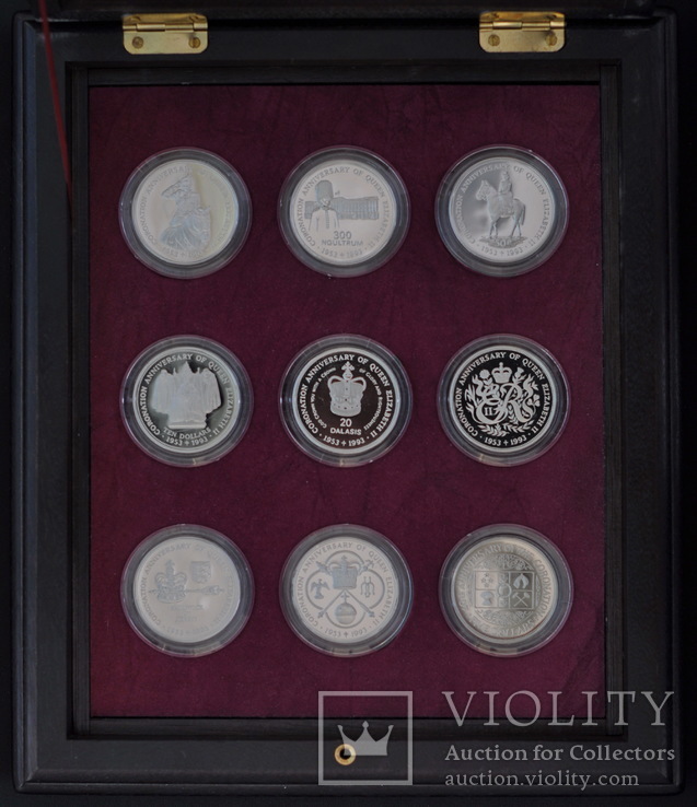 Набор 18 Серебрянных Монет 40 Лет Правления Елизаветы II, Бывшие Британские Колонии, фото №5